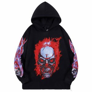 Vlone Red Skull Logo Hoodie